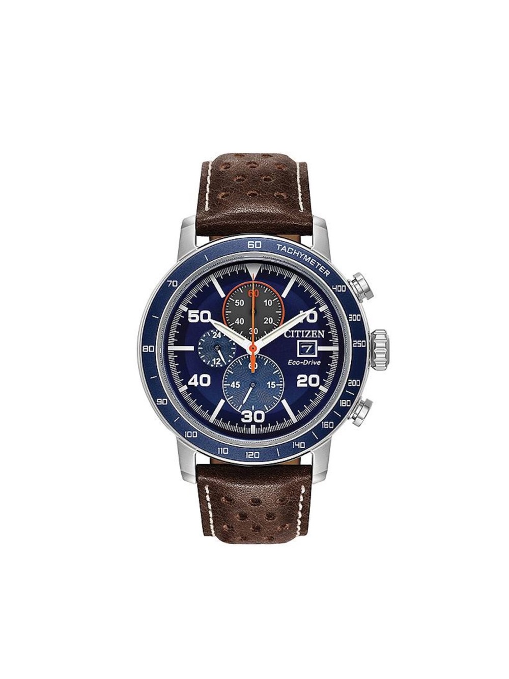 Citizen Men's 44mm Eco-Drive Brycen Leather Chronograph Watch- CA0648-09L